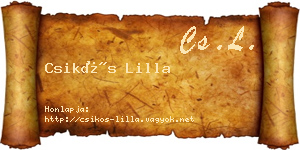 Csikós Lilla névjegykártya